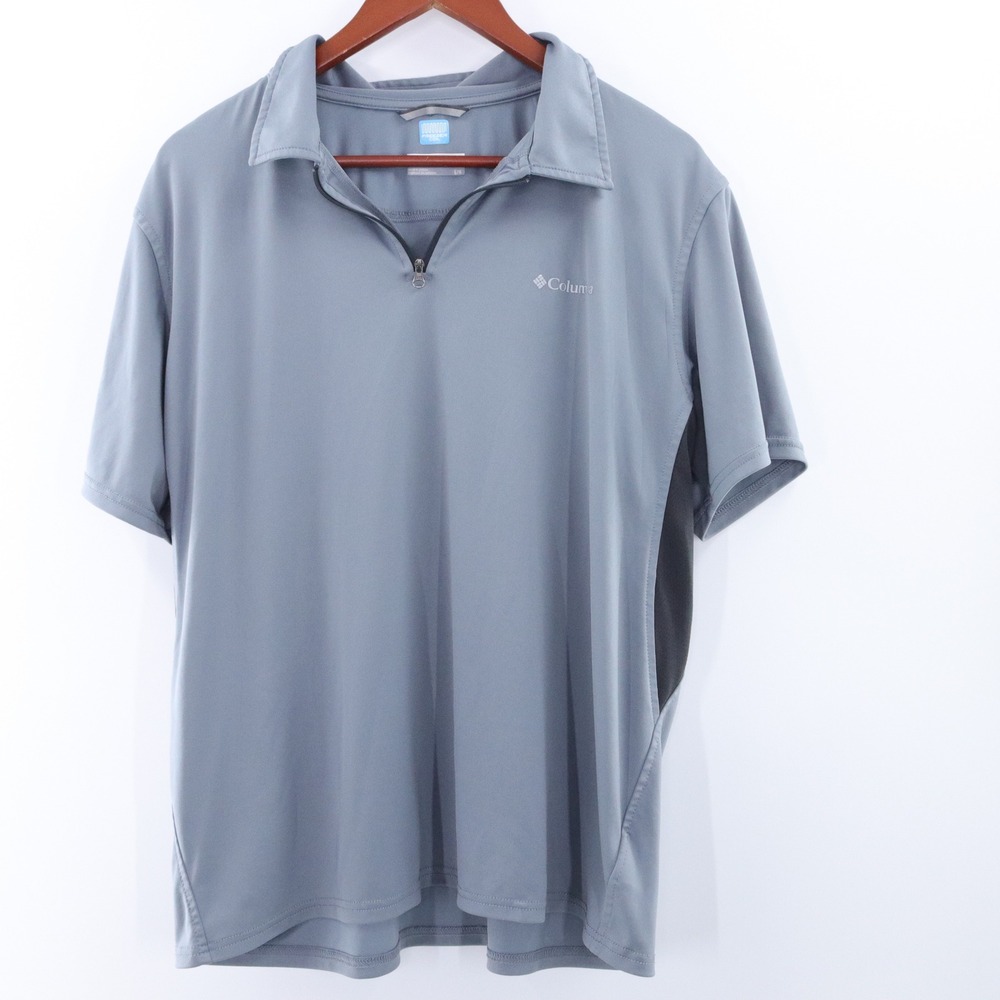 Columbia Men's Gray Freezer Coil Half Zip‎ Polo Shirt Size LG